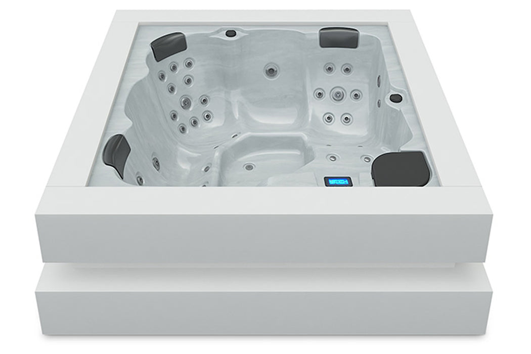Spa Cube Ergo Aquavia avec Pure Line Lighting périmètre éclairé design premium