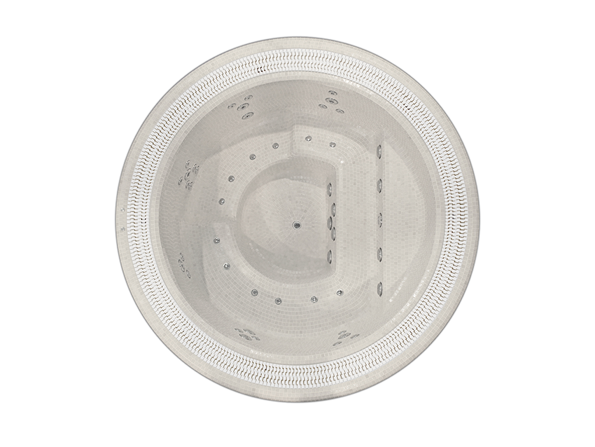 Spa mosaïque Oasis 40 avec design circulaire élégant et capacité 6 personnes