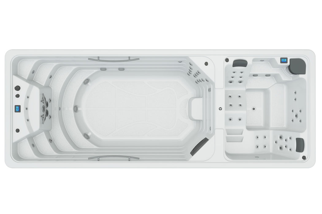 Piscine spa Duo Aquavia avec jets puissants pour nage à contre-courant et aquafitness